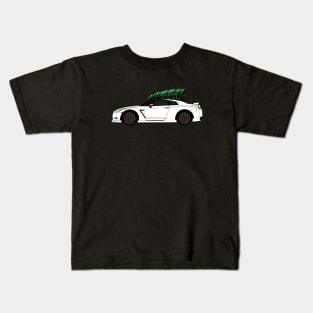 Funny Christmas Ugly Sweater R35 GTR Skyline Tree on Car Kids T-Shirt